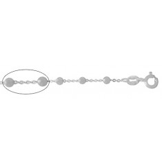 3mm Beaded Oval Link Chain, 7" - 30" Length, Sterling Silver